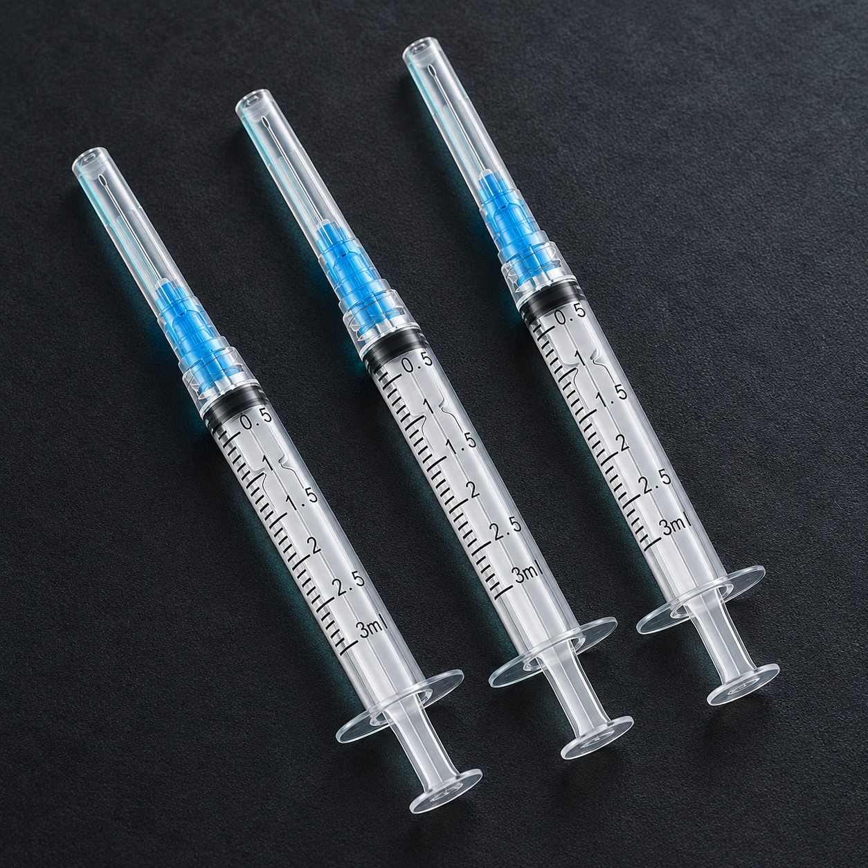 GODCREAT 3 mL reconstitution syringes with capped needles