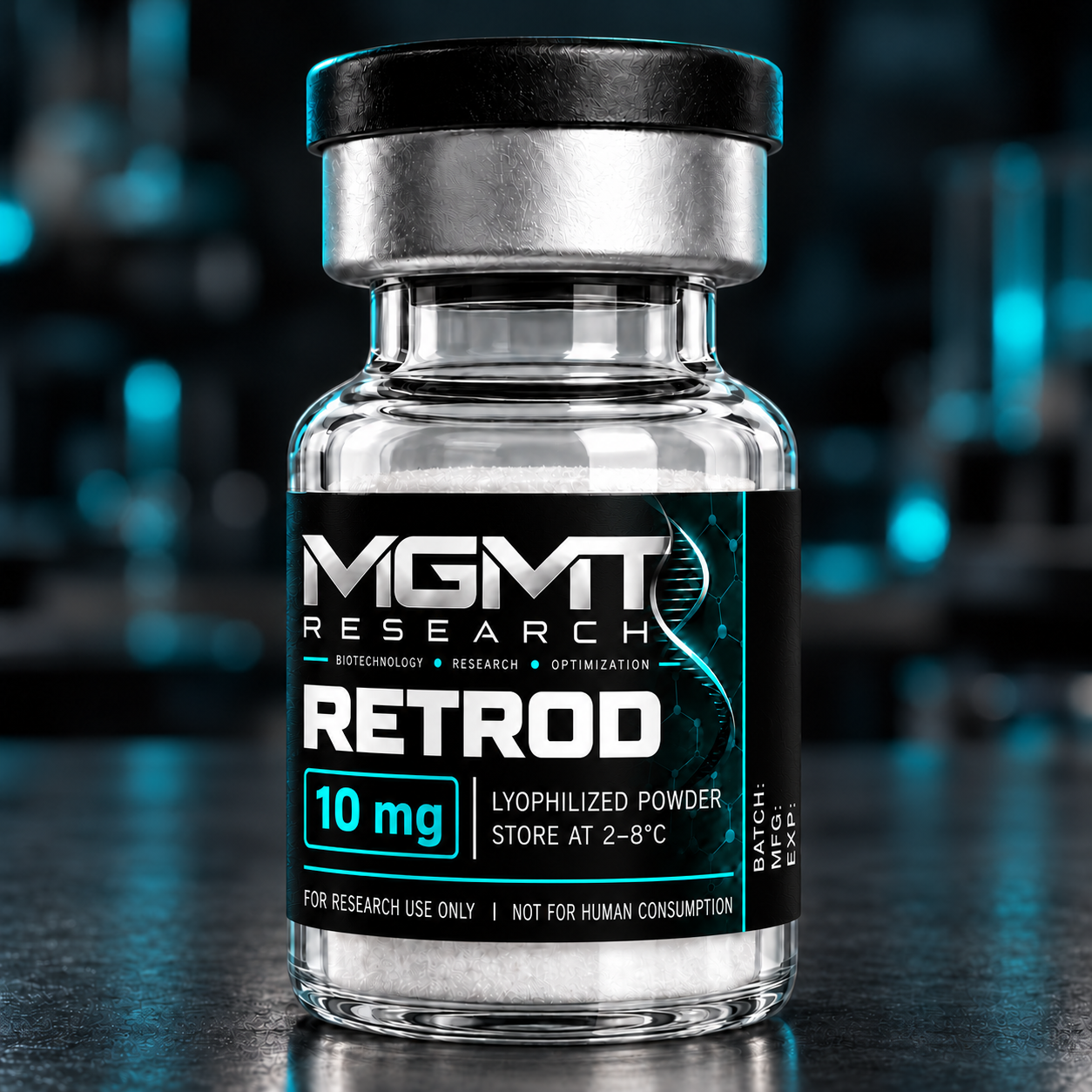 MGMT Research Retatrutide 10 mg vial concept