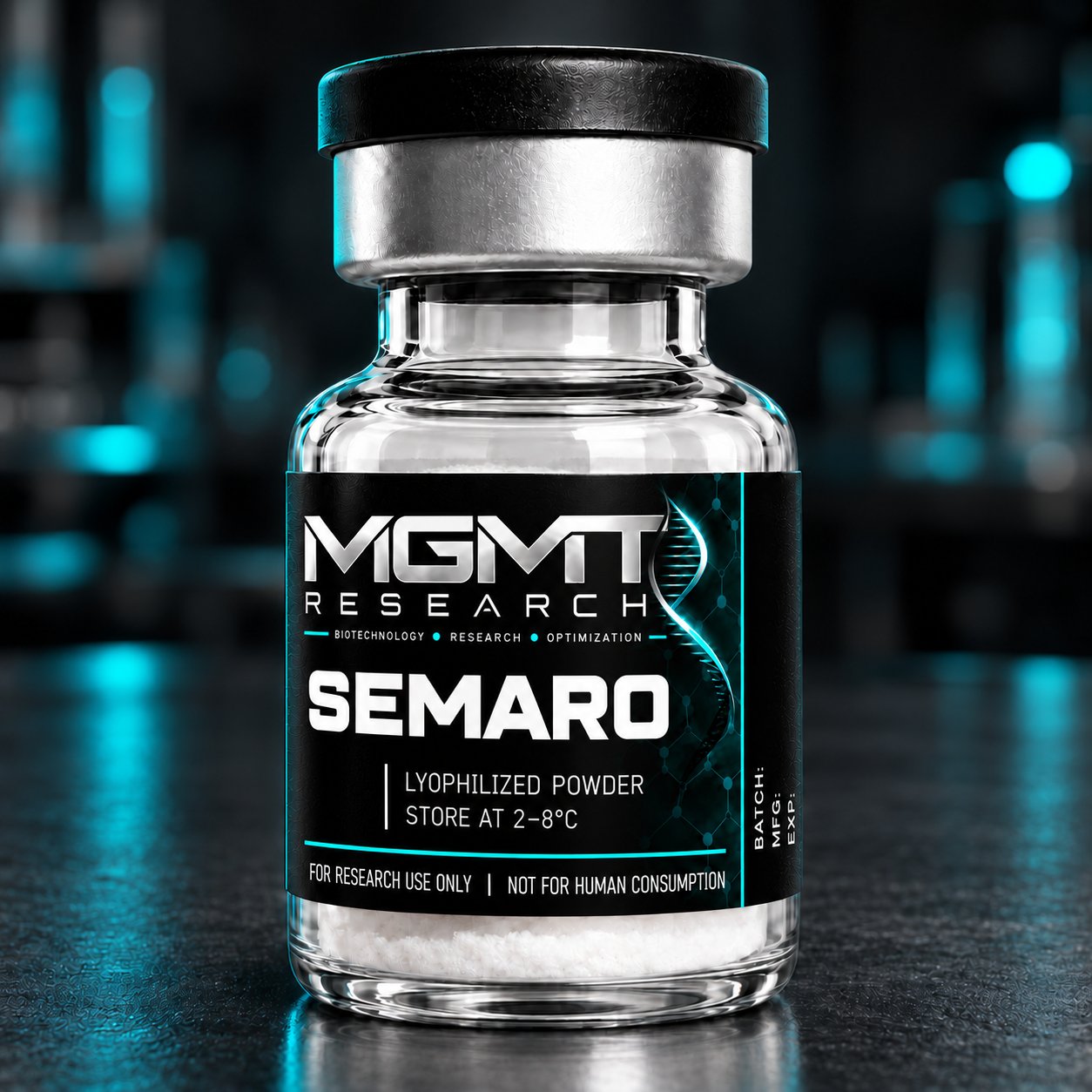 MGMT Research SEMARO vial without a strength displayed