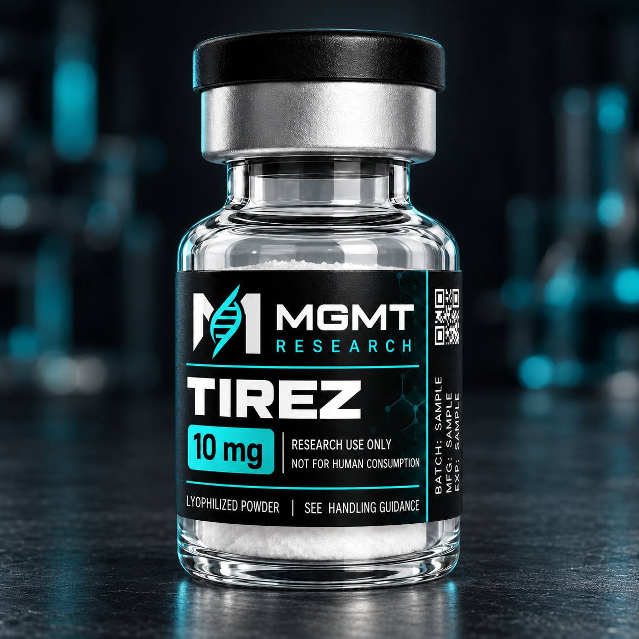 MGMT Research Tirzepatide 10 mg vial concept